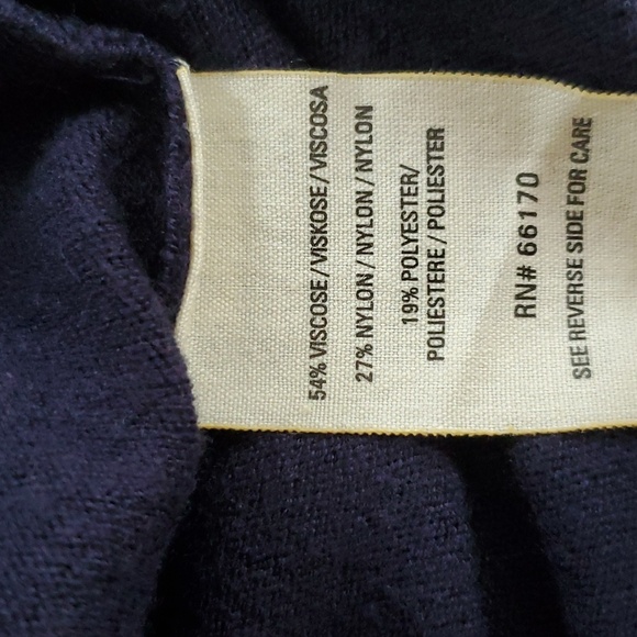 Anthropologie Batwing Sweater Size L Navy Blue Greenish Yellow Stripes LS - Picture 7 of 14